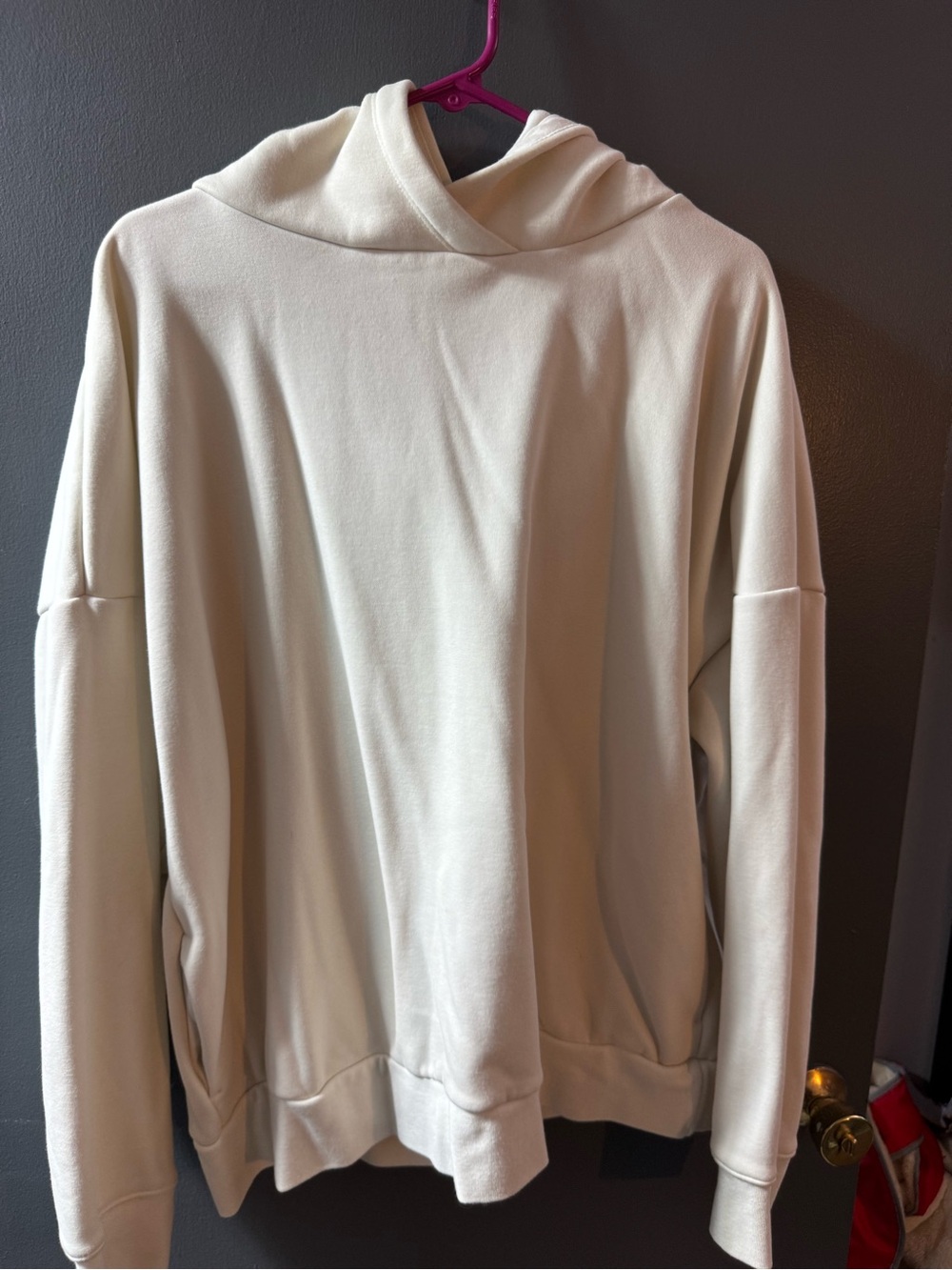 Fabletics Men's Cream Crewneck Hoodie Sweater